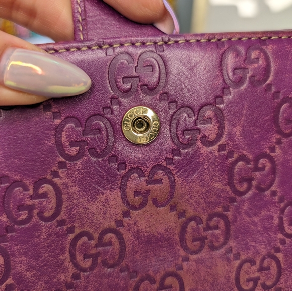 Gucci Purple Guccissima Leather Flap Continental Wallet - Picture 4 of 12